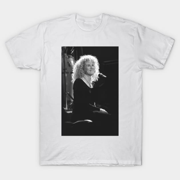 Carole King BW Photograph T-Shirt by Concert Photos